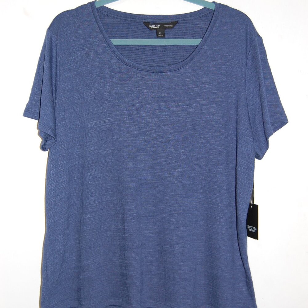 NWT, Vera Wang, blue Modern Tee